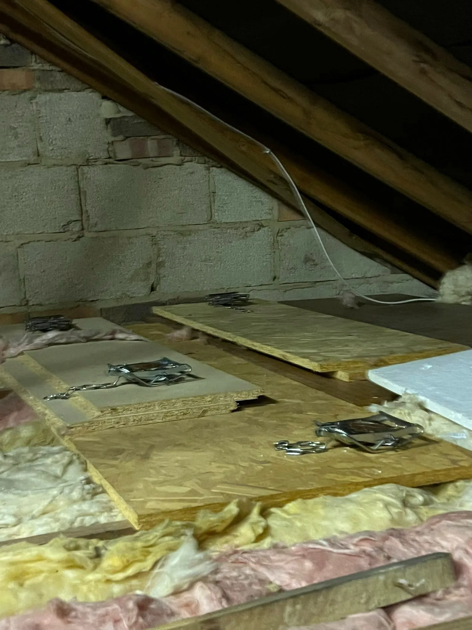 A room that has some kind of insulation in it.